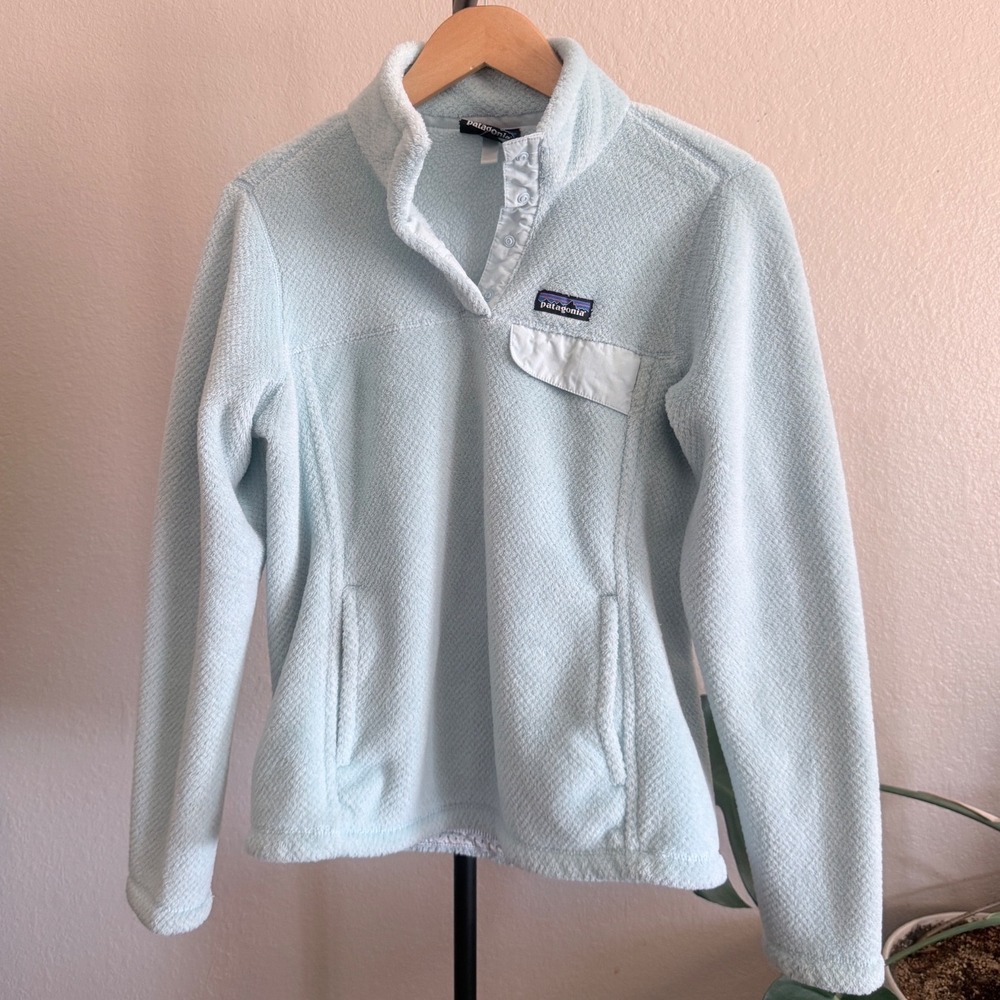 Patagonia Re-Tool Snap-T Fleece Pullover Light Blue Women Medium